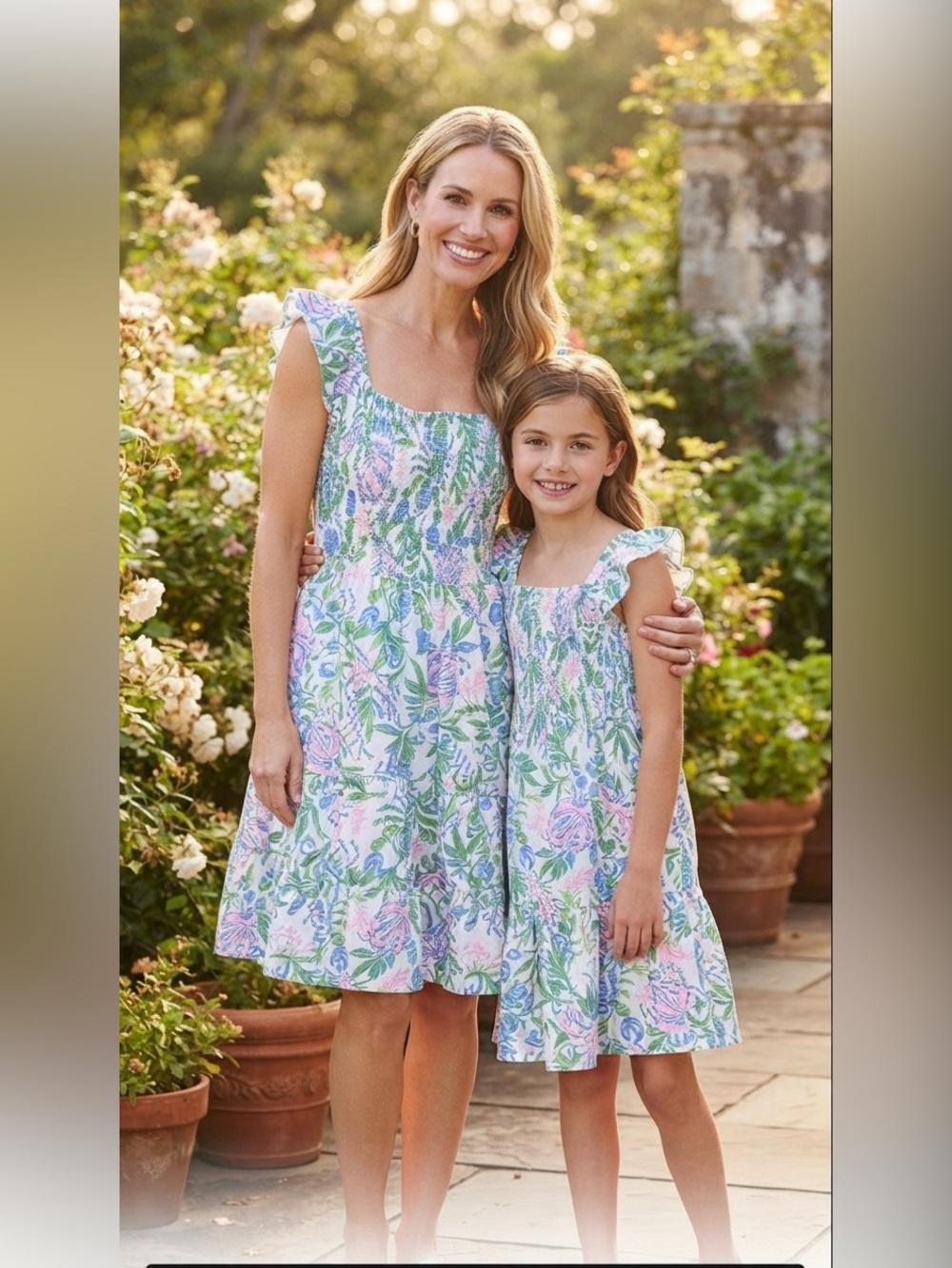 Lilly Pulitzer Mother (M) & Daughter (8) “Jilly” Smocked Dresses